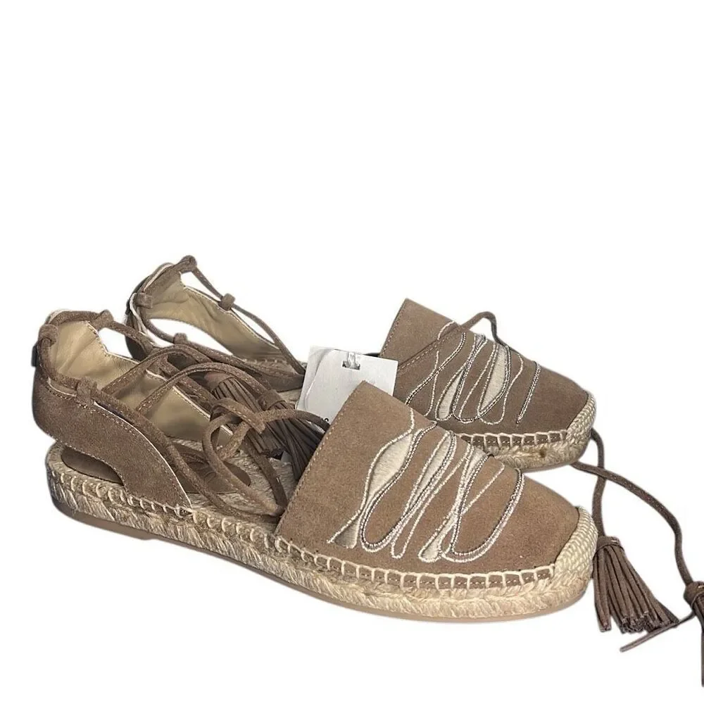 NIB Peserico Beige Suede Espadrilles
